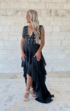 Load image into Gallery viewer, Nothing To Add Floral Embroidered Ruffled Maxi - Black