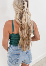 Load image into Gallery viewer, Nothing To Prove Smocked Cropped Cami Top - Pine Green