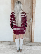Load image into Gallery viewer, Out In The World Collared Striped Sweater - Burgundy (FINAL SALE)