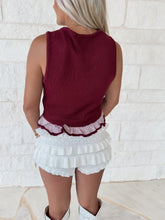 Load image into Gallery viewer, Confident Energy Elastic Eyelet Ruffle Mini Shorts - White