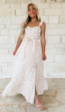 Falling Into Love Blush Corset Rose Maxi