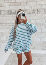 Load image into Gallery viewer, Casual Crush Striped Lounge Sweatshirt &amp; Short Set