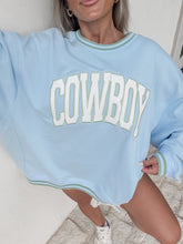 Load image into Gallery viewer, Cowboy Vintage Blue Crewneck Sweatshirt