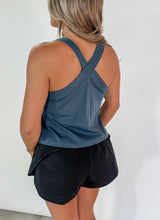 Load image into Gallery viewer, Get Moving Flexflow Active V Neck Racerback Crop Top - Midnight Navy
