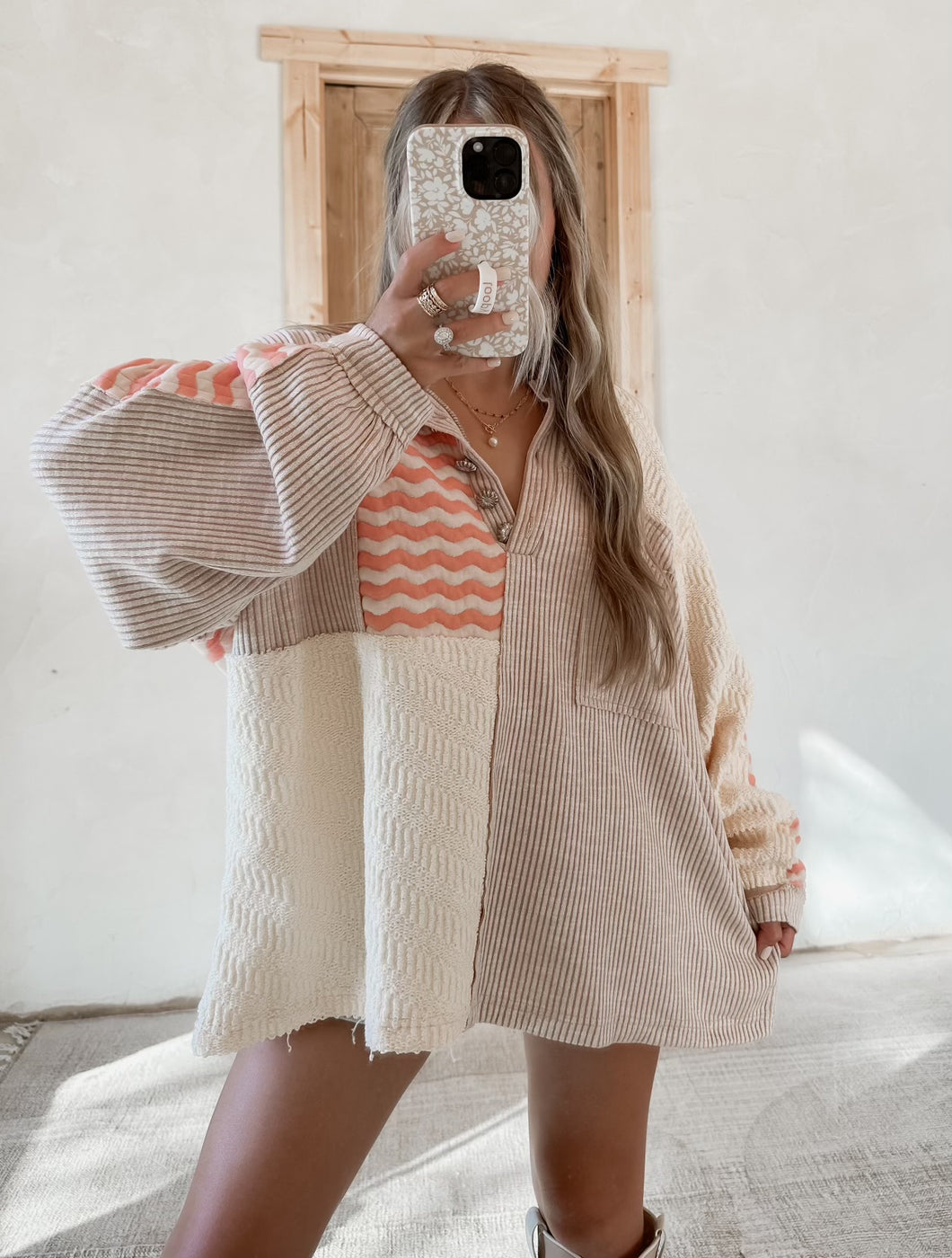 Aimee Striped Henley Sweater