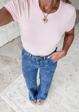 Load image into Gallery viewer, Starting Fresh High Rise Embroidered Jeans