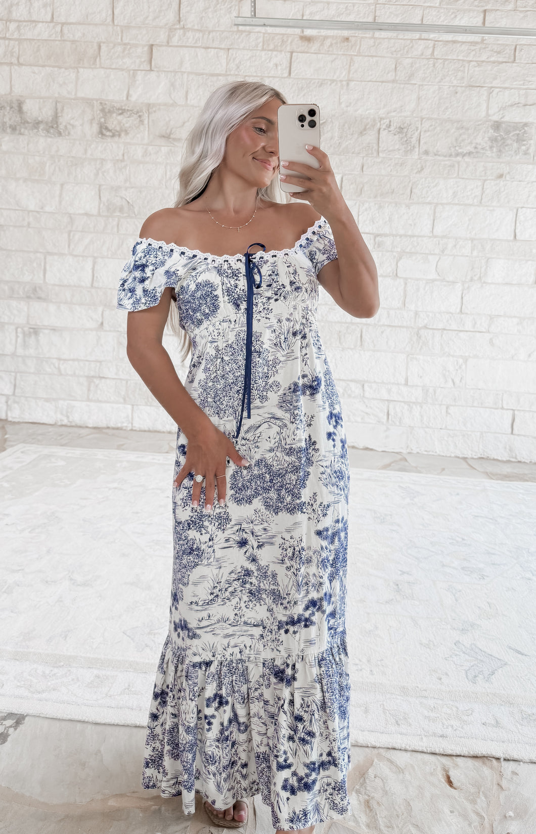 My Wish Ribbon Trim Maxi Dress