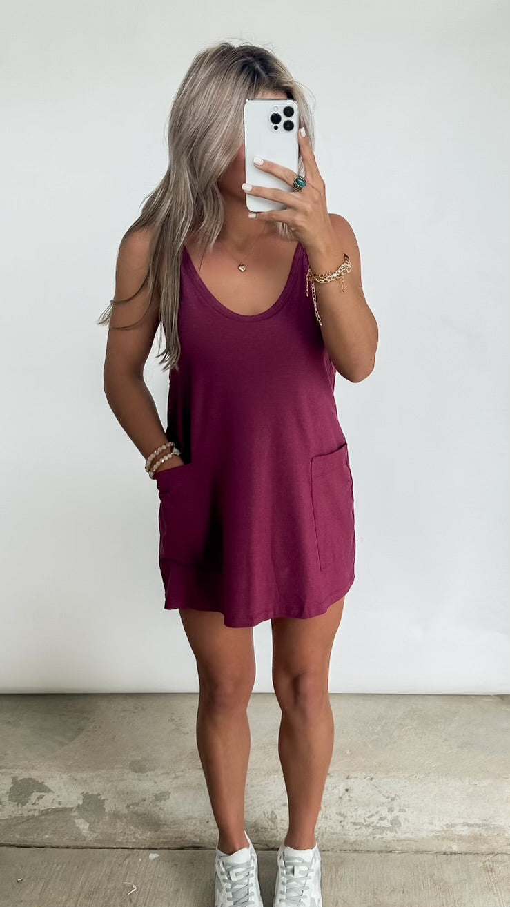 Landry Burgundy Mini Dress w/ built in lining