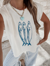 Load image into Gallery viewer, Three Little Fish Boxy Cropped Muscle Tank