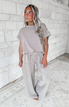 Load image into Gallery viewer, Can’t Miss This Washed Slub Short Sleeve Tee &amp; Long Pants Set - Ash Mocha