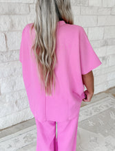 Load image into Gallery viewer, Departure Lounge Scuba Curved Hem Top &amp; Pants Set - Candy Pink