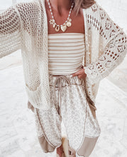 Load image into Gallery viewer, Watch The Sun Set Crochet Cardigan - Natural