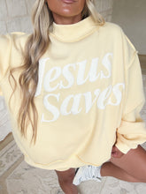 Load image into Gallery viewer, Jesus Saves Mock Neck Sweatshirt - Yellow