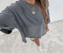 Load image into Gallery viewer, Back To Basics Oversized Mineral Wash Tee - Charcoal