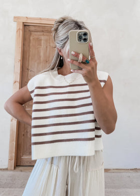 Radiant Spirit Brown Striped Sweater