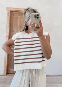 Radiant Spirit Brown Striped Sweater