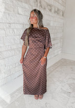 Load image into Gallery viewer, September Air Boat Neck Polka Dot Midi Dress