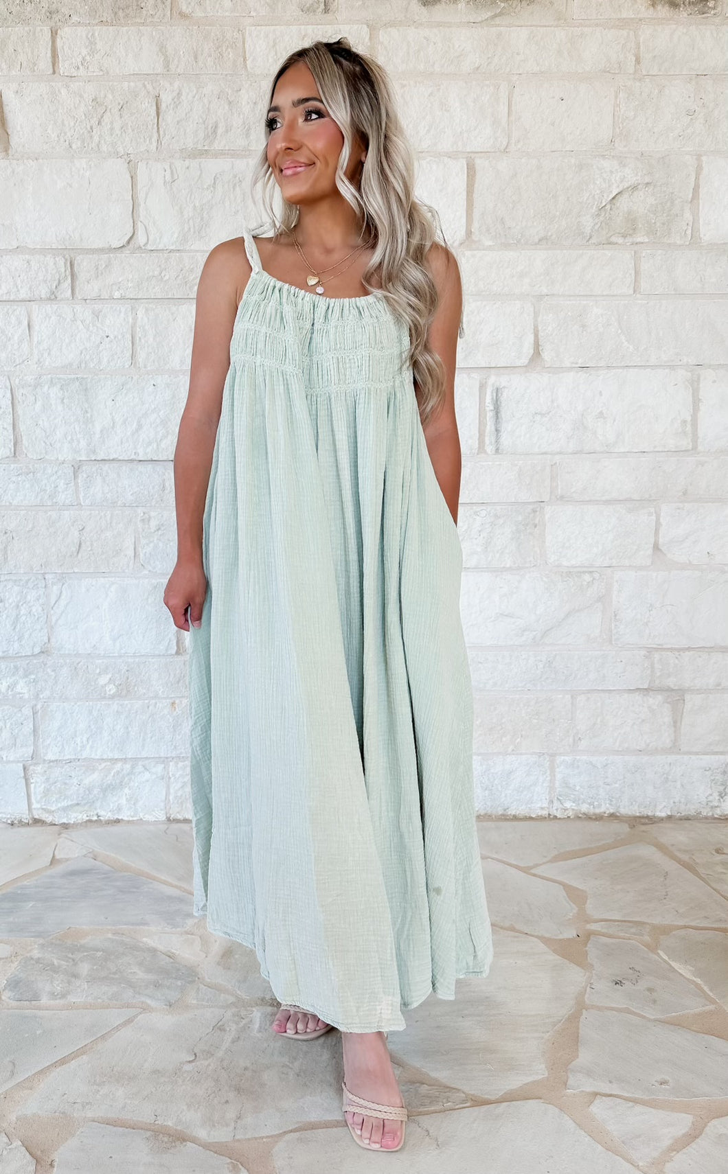 Teagan Stone Wash Gauze Dress