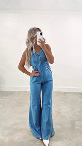 Something To Talk About Denim Jumpsuit