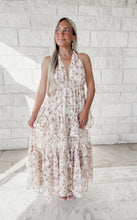 Load image into Gallery viewer, Take What’s Yours Floral Tiered Layered Midi Dress - Ivory/Brown