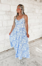 Load image into Gallery viewer, Blue Hawaii Twist Sweetheart Fit &amp; Flare Midi Dress