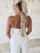 Load image into Gallery viewer, Live A Little Linen Mix Tube Top + Trouser Pant Set - Oatmeal