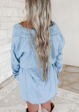 Load image into Gallery viewer, Make It Known Tencel Denim Belted Button-Up Shirt Romper