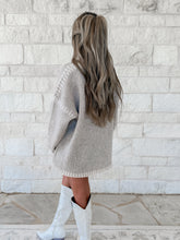 Load image into Gallery viewer, Come On In Oversized Contrast Tie Front Cardigan