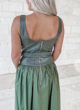 Load image into Gallery viewer, From Here On Out PU Leather Belted  Olive Maxi