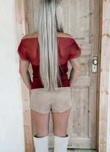 Load image into Gallery viewer, That’s The Point Mesh Mix Drape Top - Burgundy