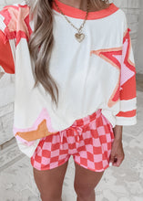 Load image into Gallery viewer, Dream Bigger Star Patchwork Colorblock Top - Ivory