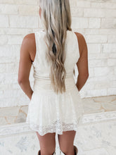 Load image into Gallery viewer, I’m Choosing Happiness Cream Lace Detail Top + Wrap Skort Set