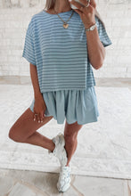 Load image into Gallery viewer, Make It Count Striped Tee + Poplin Short Set
