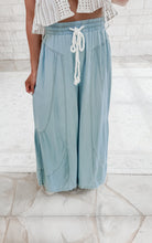 Load image into Gallery viewer, Seaside Breeze Chambray Denim Wide Leg Palazzo Pants