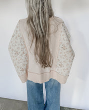Load image into Gallery viewer, Back In Bloom Colorblock Floral Waffle Top - Blush