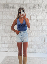 Load image into Gallery viewer, Icing On Top Navy Velvet Bodysuit