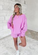 Load image into Gallery viewer, Dockside Lounge Boat Neck Sweatshirt &amp; Short Set - Bright Mauve