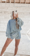 Load image into Gallery viewer, The Way Back Home French Terry Sweatshirt + Short Set - Denim Blue