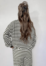 Load image into Gallery viewer, More My Vibe Striped Crew Neck &amp; Sweatpants Set - Green/Cream