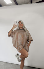 Load image into Gallery viewer, No Reason To Wait Stripe Big Tee Dress - Brown