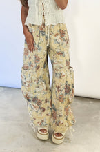 Load image into Gallery viewer, Rocking With You Floral Printed Drop Waist Denim Pants - Yellow