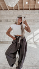 Load image into Gallery viewer, Here We Go Balloon Shaped Washed Terry Pants - Charcoal