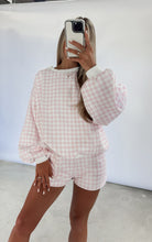 Load image into Gallery viewer, Girls Day Gingham Sweatshirt &amp; Sweat-short Set - Pink