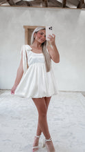 Load image into Gallery viewer, The Answer Is Yes Satin Baby Doll Bubble Mini Dress - Cream