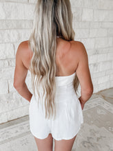 Load image into Gallery viewer, A Subtle Statement Strapless White Denim Romper