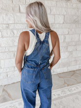 Load image into Gallery viewer, Back In My Prime 90’s Retro Utility Overalls - Medium Wash