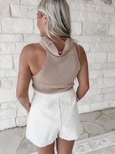Load image into Gallery viewer, Stand Out Shimmer Taupe Turtleneck Knit Tank Top