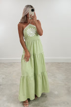 Load image into Gallery viewer, Vibe Check Green Embroidery Maxi