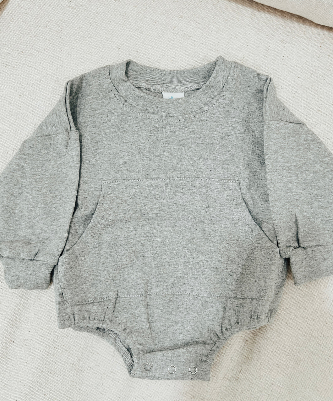 Little One Grey Pocket Bubble Onesie