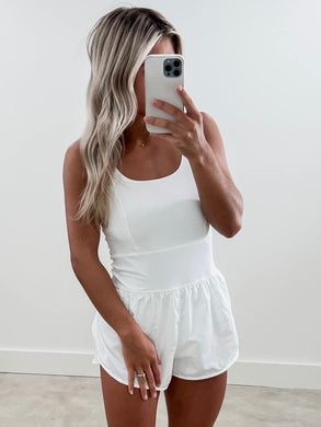 Taylor White Athletic Romper